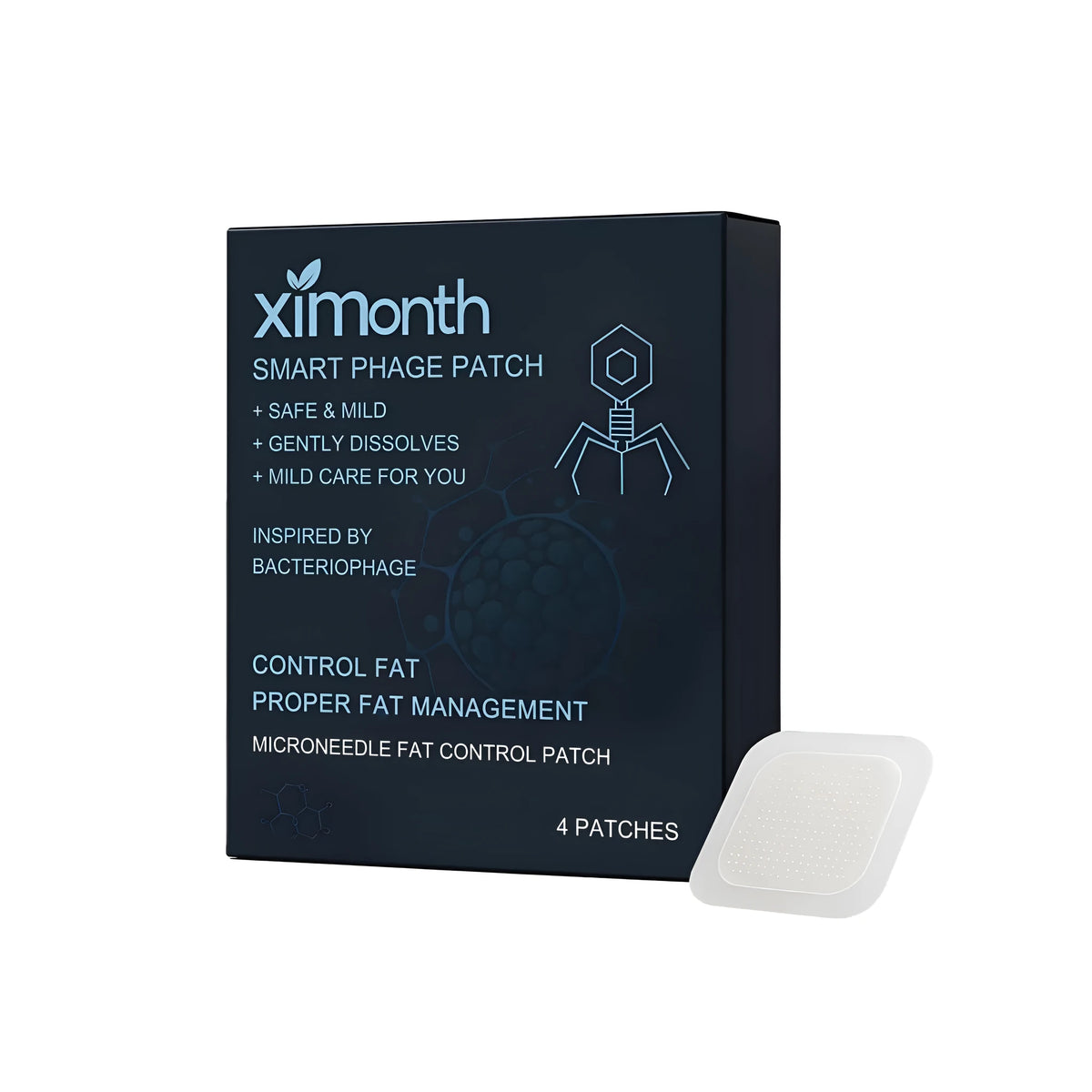 Fat reducing shaping patches pack with mint leaves and rose oil for body use - 4 patches