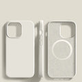 Liquid silicone magnetic phone case with frosted finish in Antique White for Apple iPhone