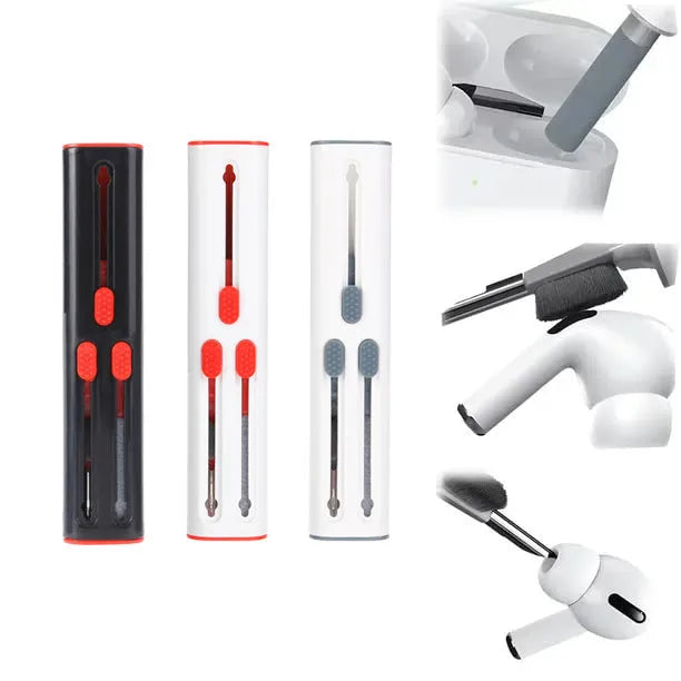 AirPods Pro cleaning pen kit with white and red double-headed design, showing brush and sponge tools.