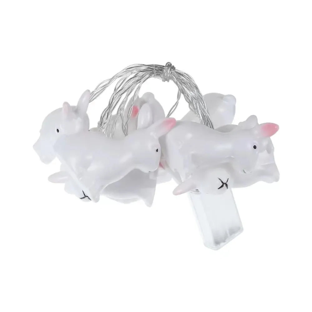 Easter plastic egg lamp string with 10 warm white lights on 1.5m wire, Cross or Smile style