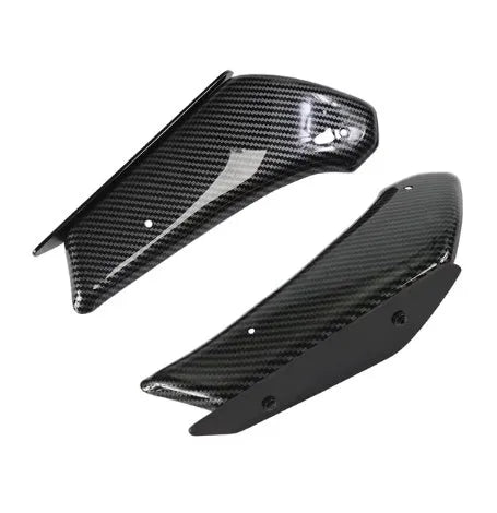ZX10R spoiler diversion cover in acrylic plastic, non-broken ring fit, shown in black and carbon fibre finish options