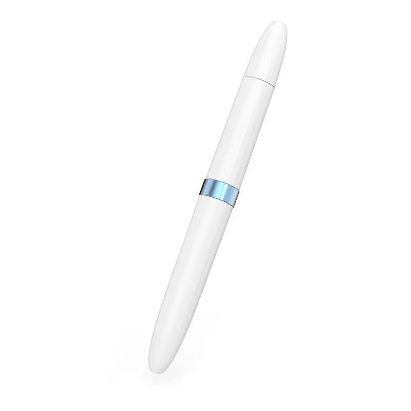 Blue cleaning pen with metal nib and brush for cleaning headphones and keyboards