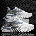 Men's platform casual running shoes in mesh with cross straps and rubber sole