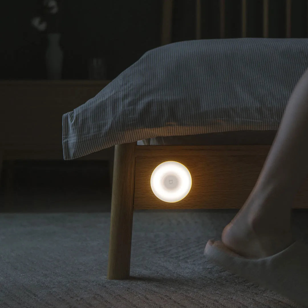 White PC plastic bedside lamp with human body induction sensor and Bluetooth connectivity