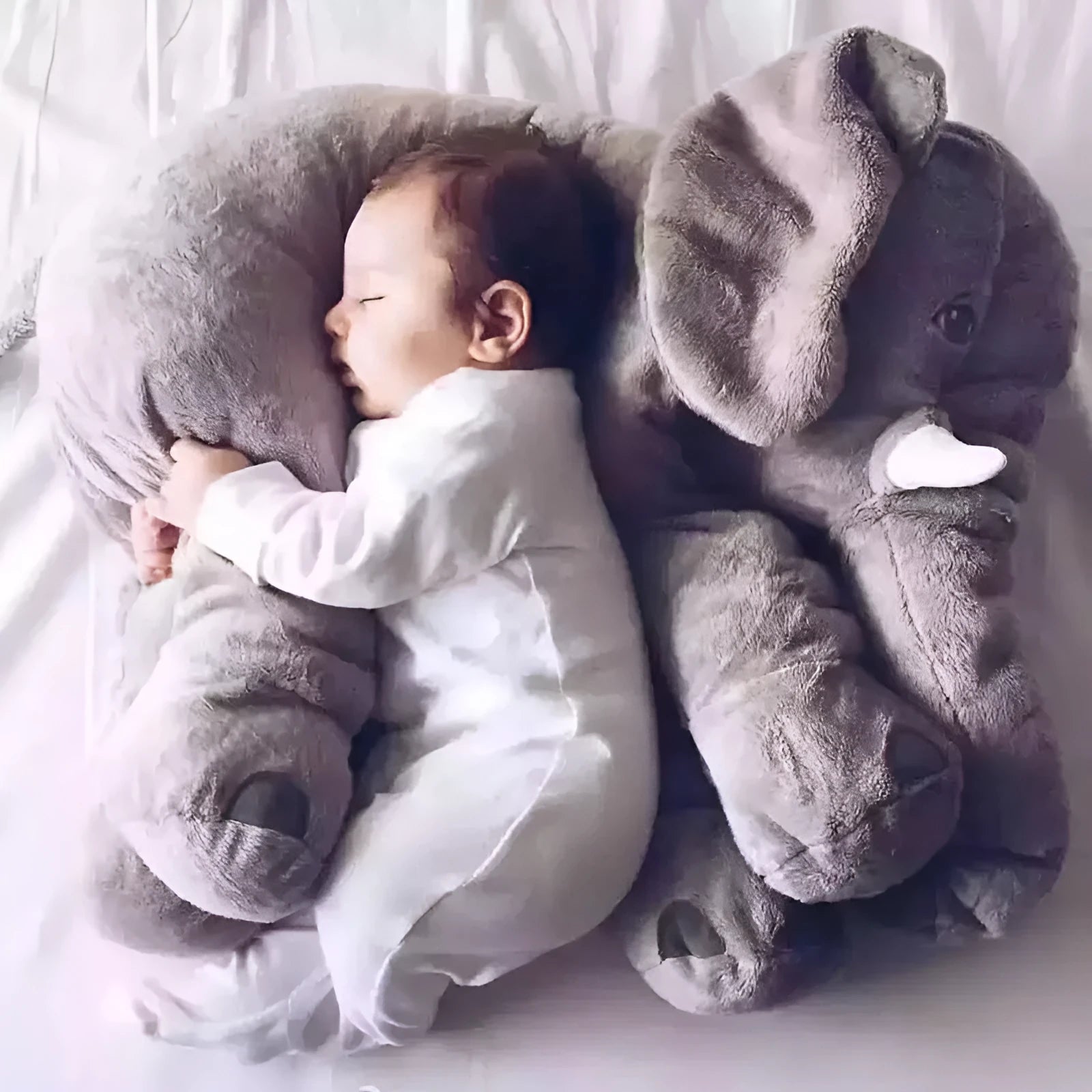 Elephant plush baby pillow shell in short plush fabric available in multiple colours and sizes