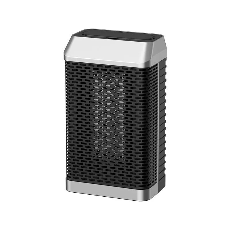 Black remote control desktop heater with compact dimensions for small room heating