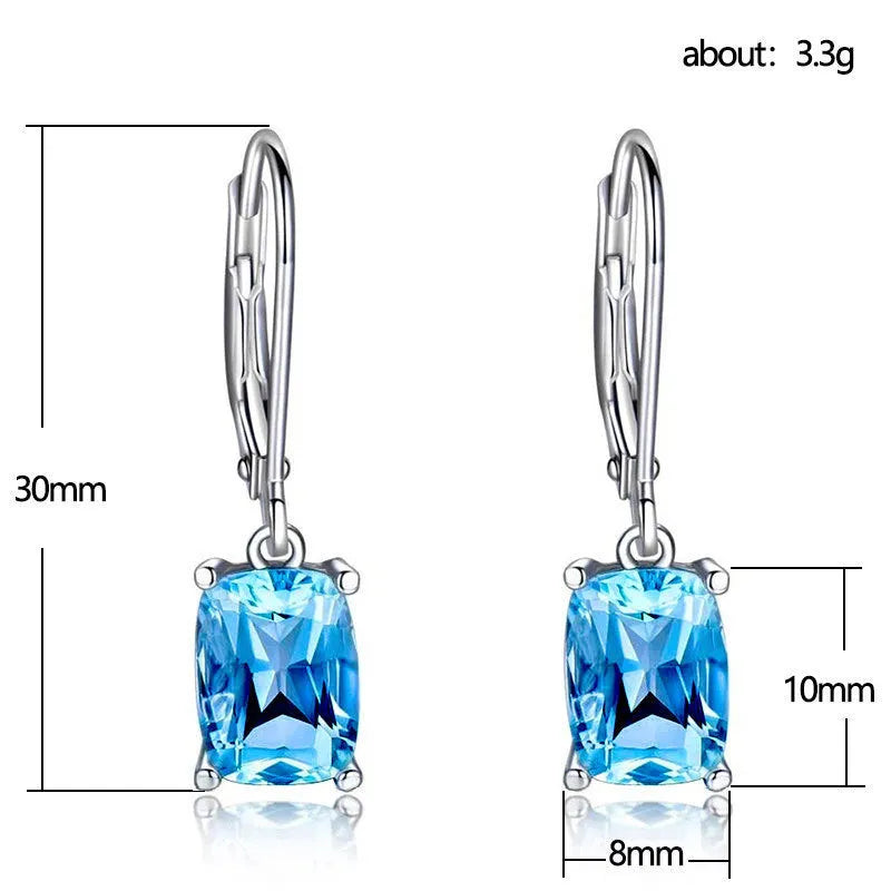 Simple geometric zircon earrings on copper base, available in six electroplated colours