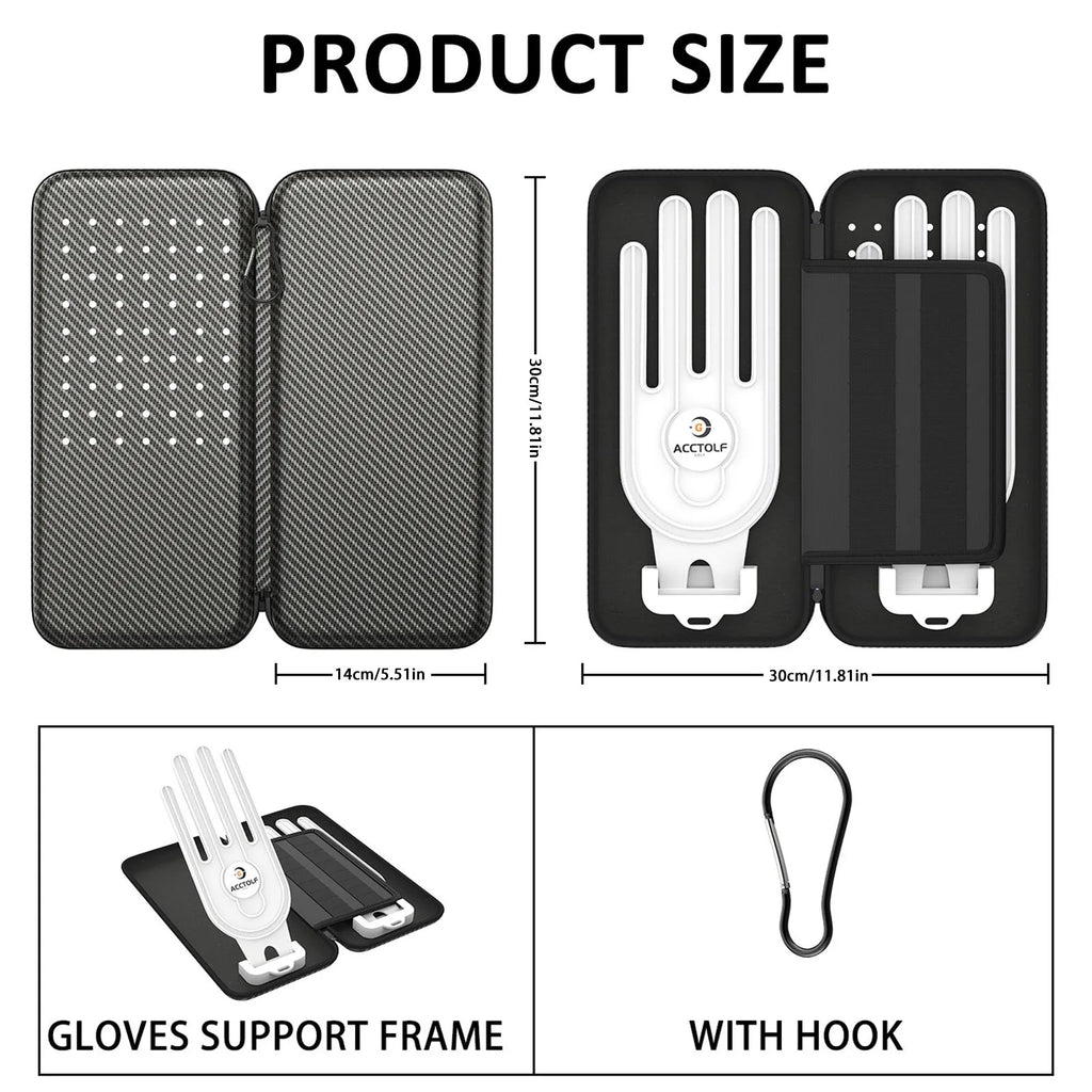 Silver grey golf double glove bag with two brackets for marking tool storage