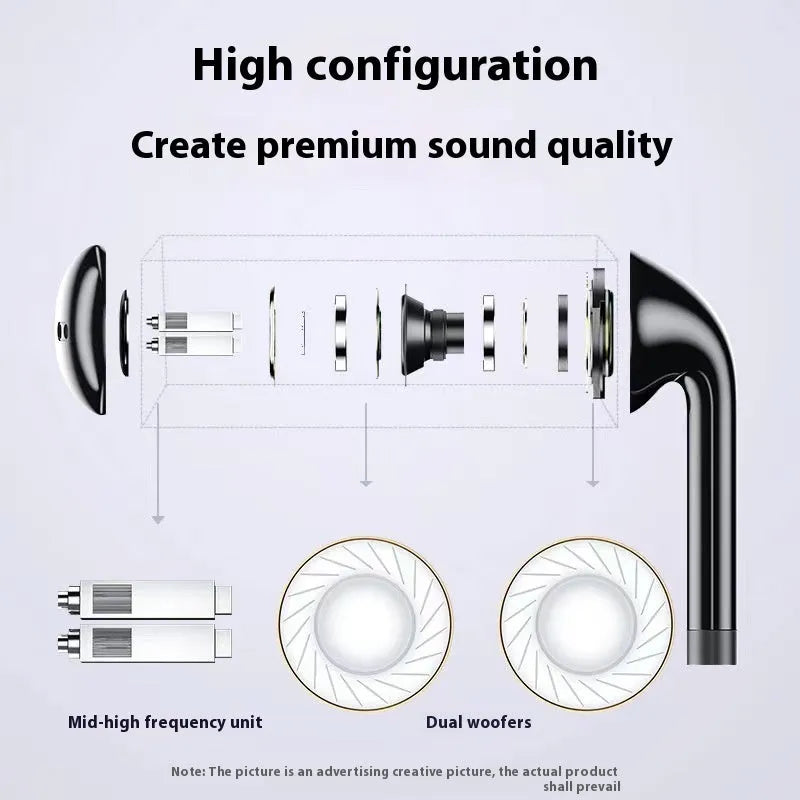Black wired over-ear headphones with 3m cable, 3.5mm plug and built-in microphone, PC earmuffs