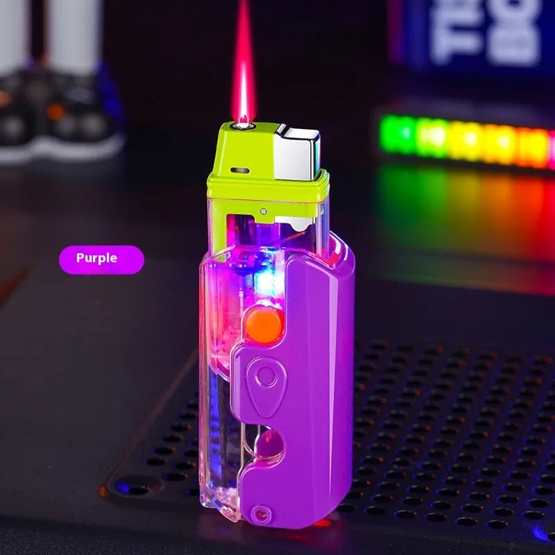 Colourful radish design lighter in orange, purple and green variants with wind-resistant function
