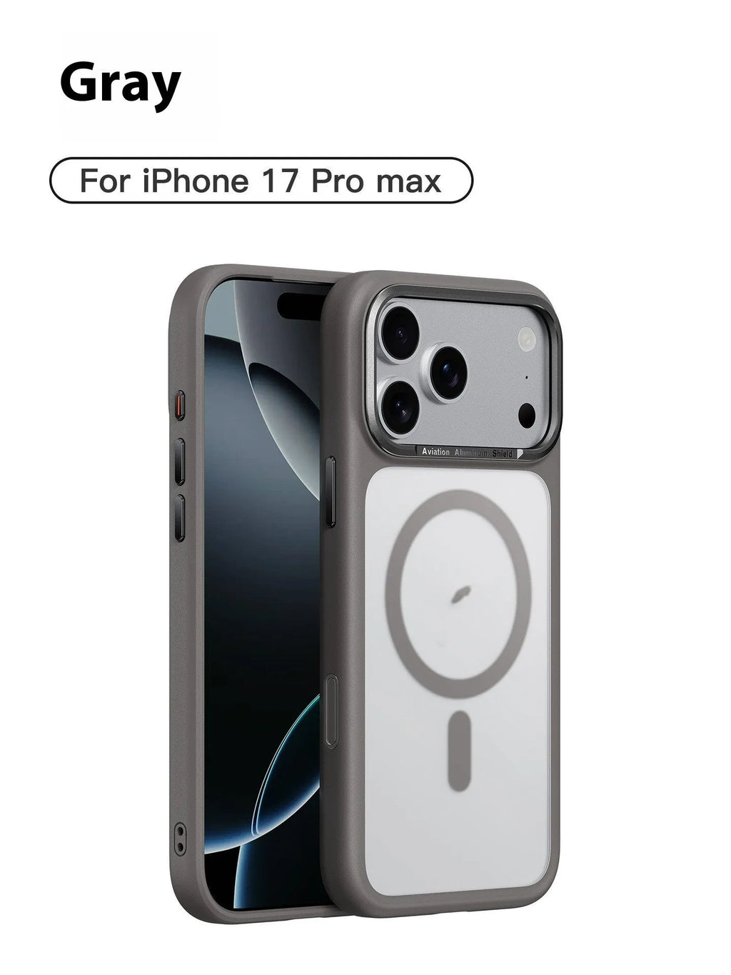 Frosted magnetic button protective case for iPhone 17 in multiple colour options