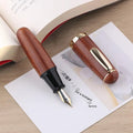 Solid wood ink pen with fine tip, short chubby body in Ebony Rosewood finish