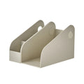 Desktop plastic storage box with two-layer shelf design in milk coffee colour