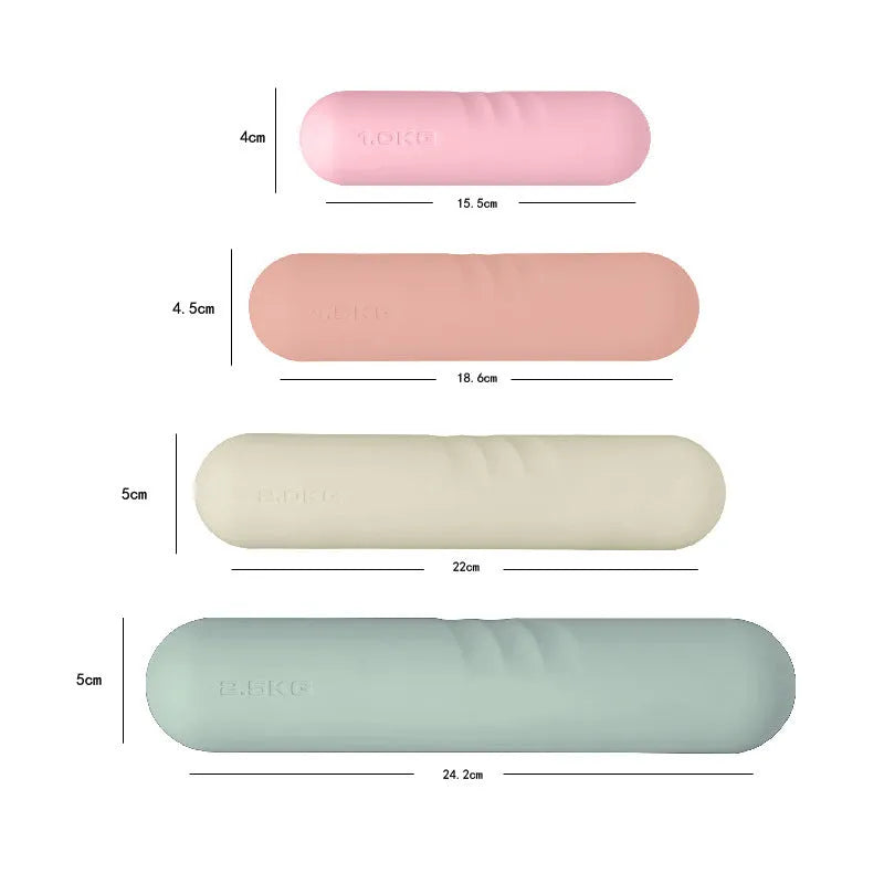 Silicone edged hand-drawn dumbbell stick fitness equipment in various colours