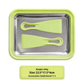 Green children's DIY fried ice and yogurt machine with aluminium gasket on a kitchen counter.