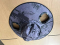 Men's grey sun shading cap with large eave and integrated solar fan for outdoor cooling