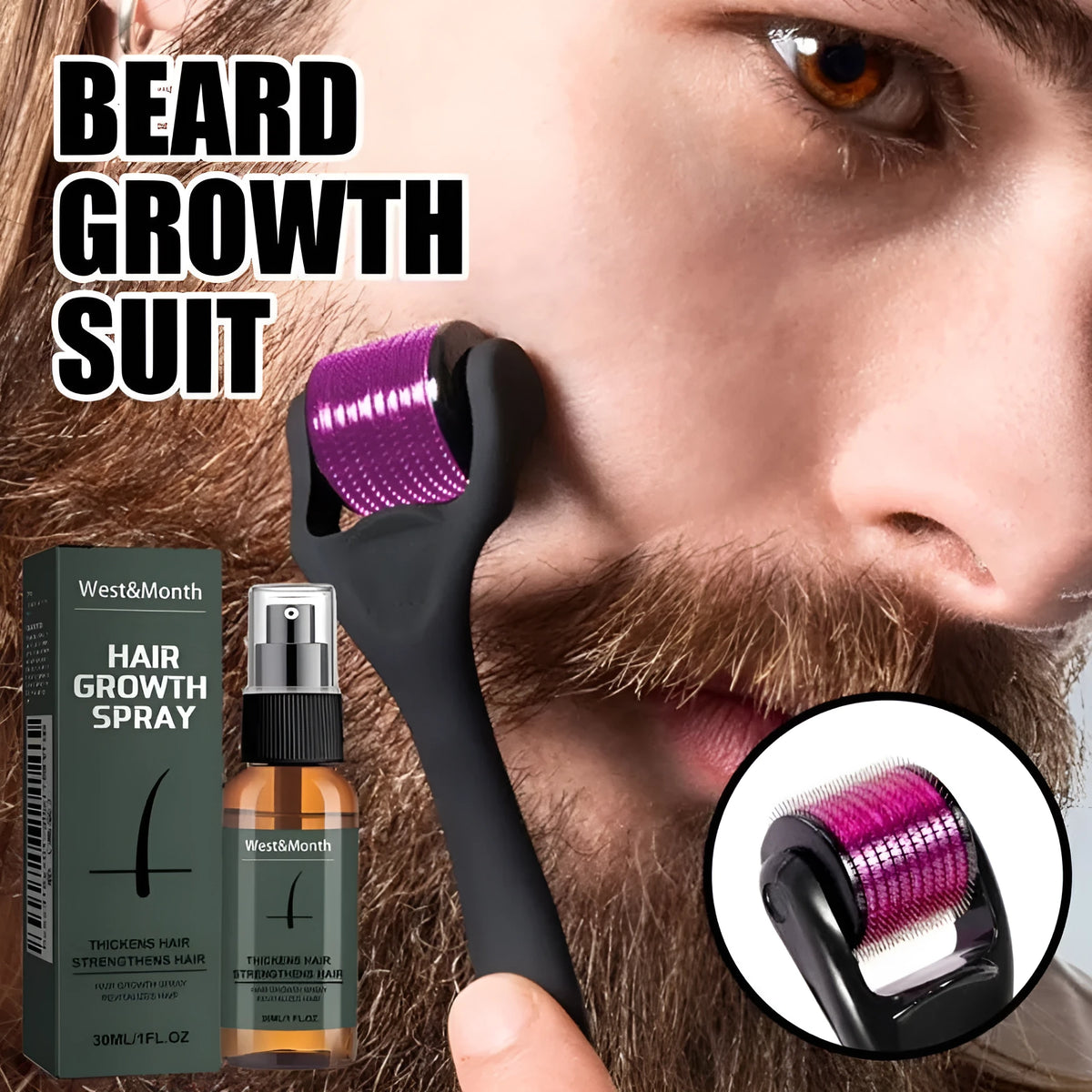 Men's beauty care suit with herbal tea moisturising cream and refreshing spray in one package