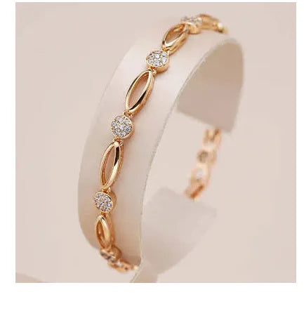 Golden hollow carved copper bracelet with U-shaped design for women