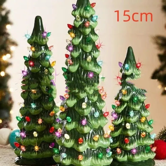 Resin Christmas tree decoration lamp in European style design with coloured lighting