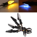 Motorcycle double-sided LED turn signal lights in yellow and blue colour options