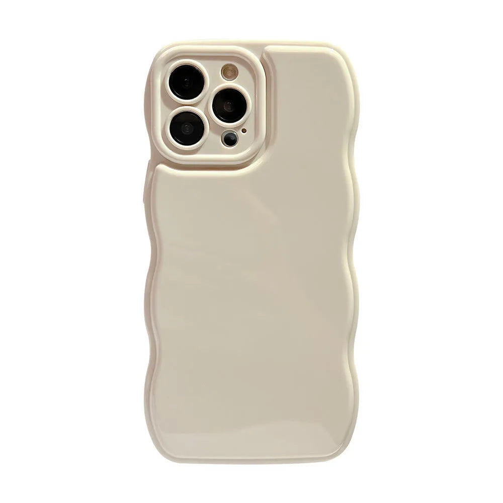 Solid colour air cushion TPU phone case for iPhone 11 to 16 Pro Max in beige, black, or berry red.