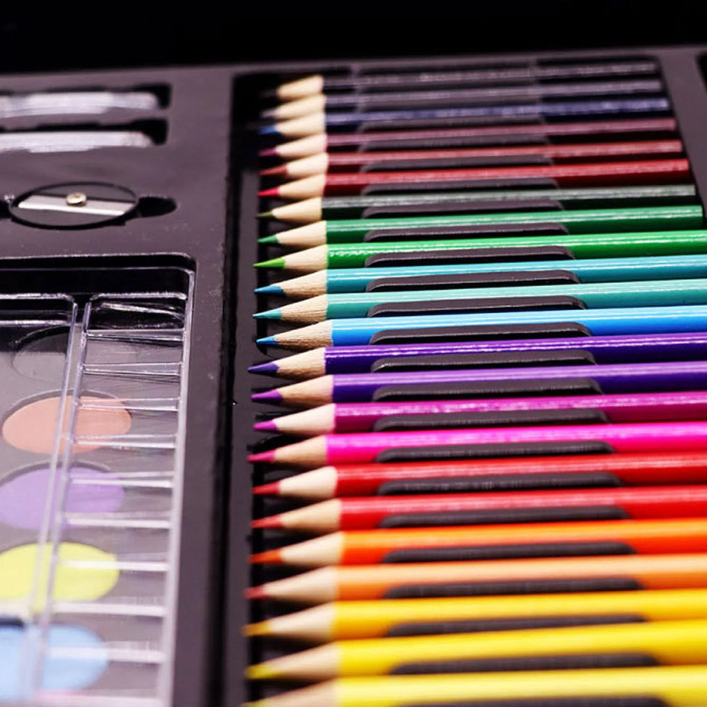 168 piece watercolour pen set in a plastic case, black and pink options, art supplies for school and home