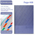 A4 notepad with striped PU leather cover open to show wood-free paper, available in eight colours.