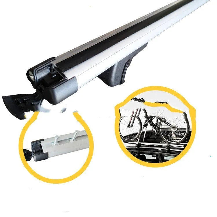 General Motors SUV alloy roof rack crossbar modification kit showing adjustable 120-135cm sizing