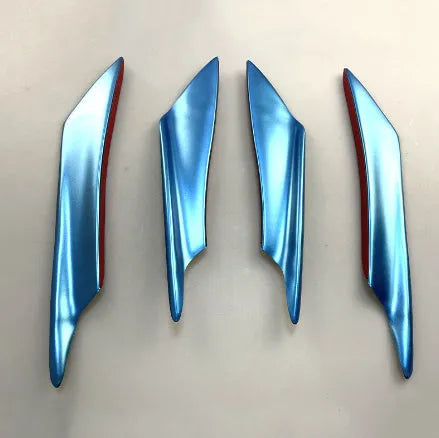 Set of four carbon fibre look bumper air knife blades for automotive modification in various colour options