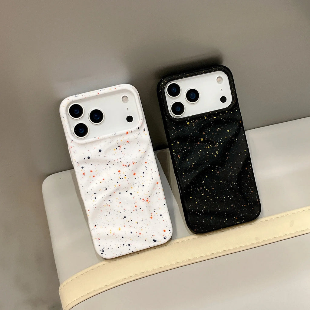 Splash ink TPU phone case in black with anti-fall protection for iPhone
