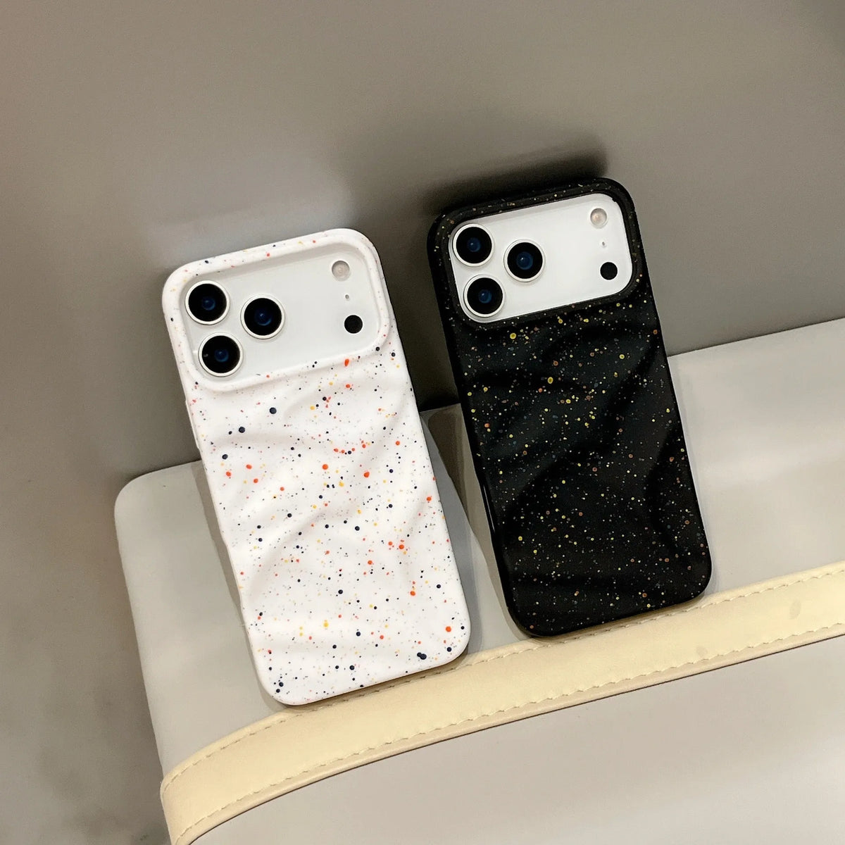 Splash ink TPU phone case in black with anti-fall protection for iPhone