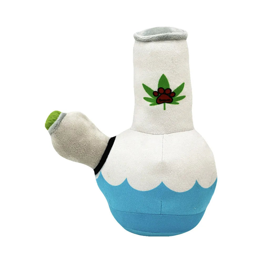 Kettle-shaped dog plush toy with colourful printed patterns, measuring 24cm