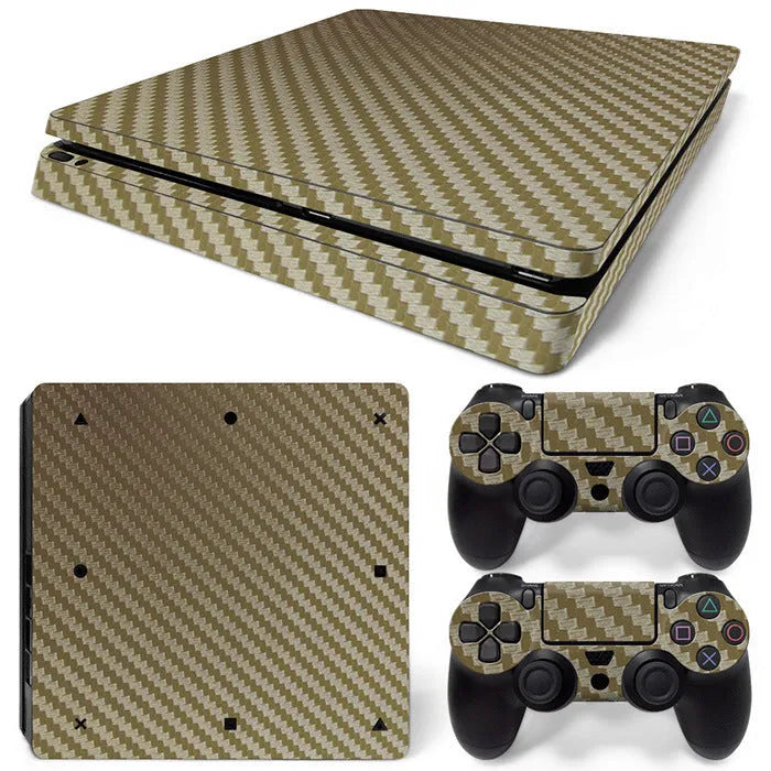Game machine carbon fibre sticker for PS4 Slim in black carbon fibre colour with matte finish
