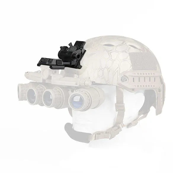 Metal alloy L4 G24 NVG fast helmet mount with OPS breakaway base in dark earth colour.