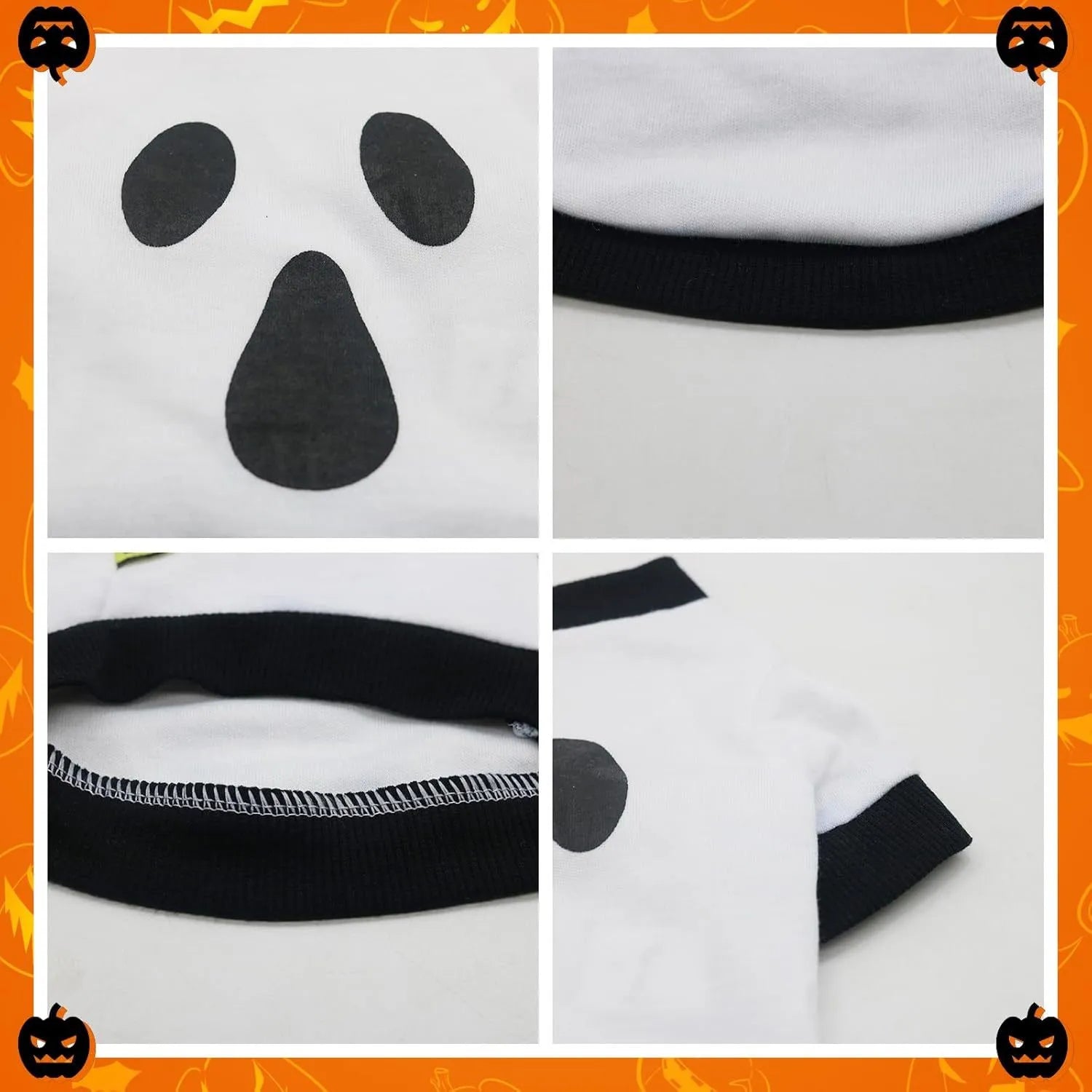 Orange Halloween dog sweatshirt with skeleton print on small Dachshund