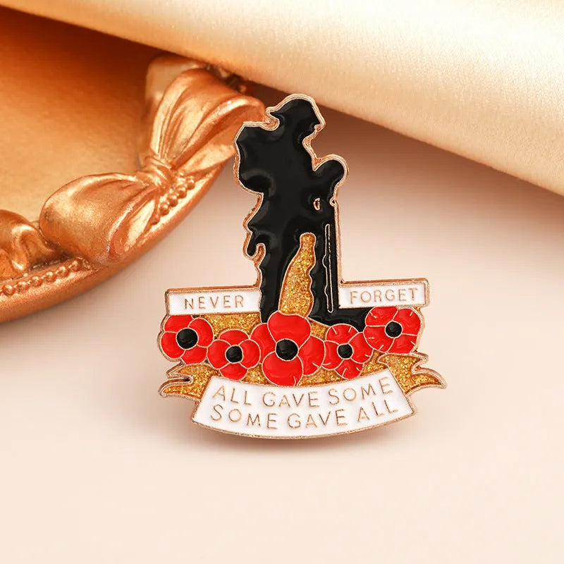 British Legion Soldier Cowboy Backpack Lapel Pin Badge alloy brooch with geometric auspicious patterns colour xz4607