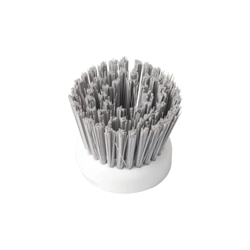 Pot and dish brush with soap dispenser, ergonomic handle, and replaceable brush head in mint green colour