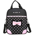 Large black PU leather backpack with computer pocket, zip opening and double strap for men, women and children