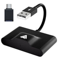 Car wireless Android adaptor for CarPlay systems in black and white colour options.
