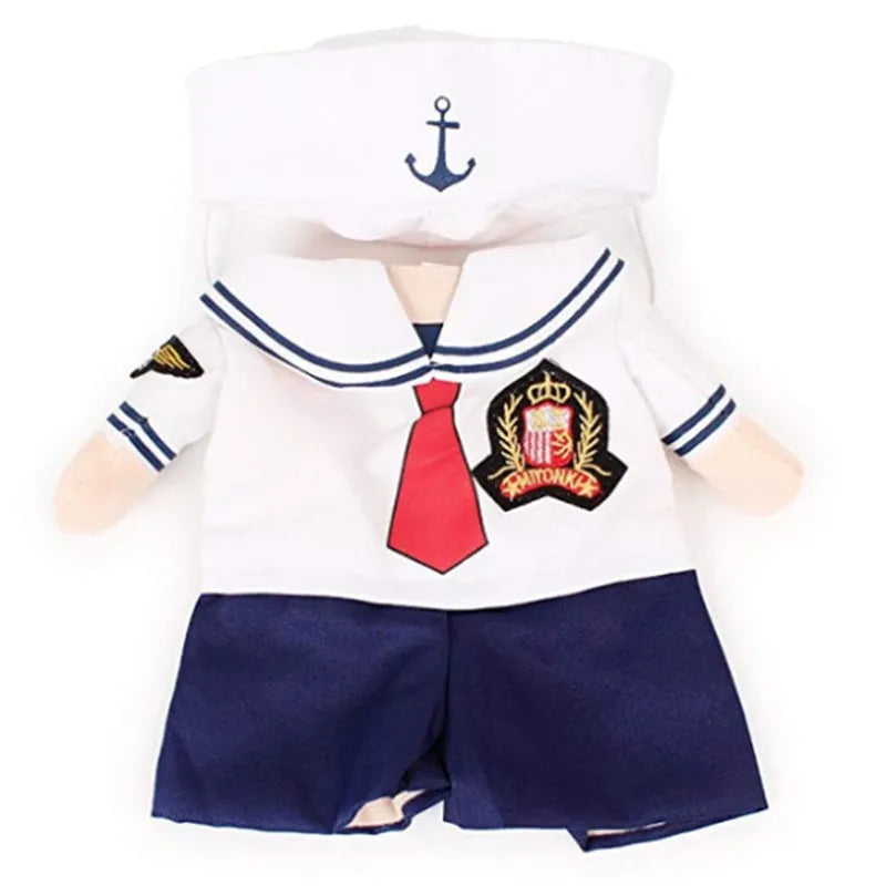 Fashion minimalist sailor pet costume for cats and dogs in polyester sailor colour