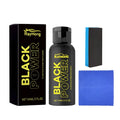Automotive plastic refurbishment agent kit with bottle, sponge applicator, and microfibre cloth