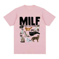 Geometric cat print on a men's casual short sleeve cotton blend t-shirt.