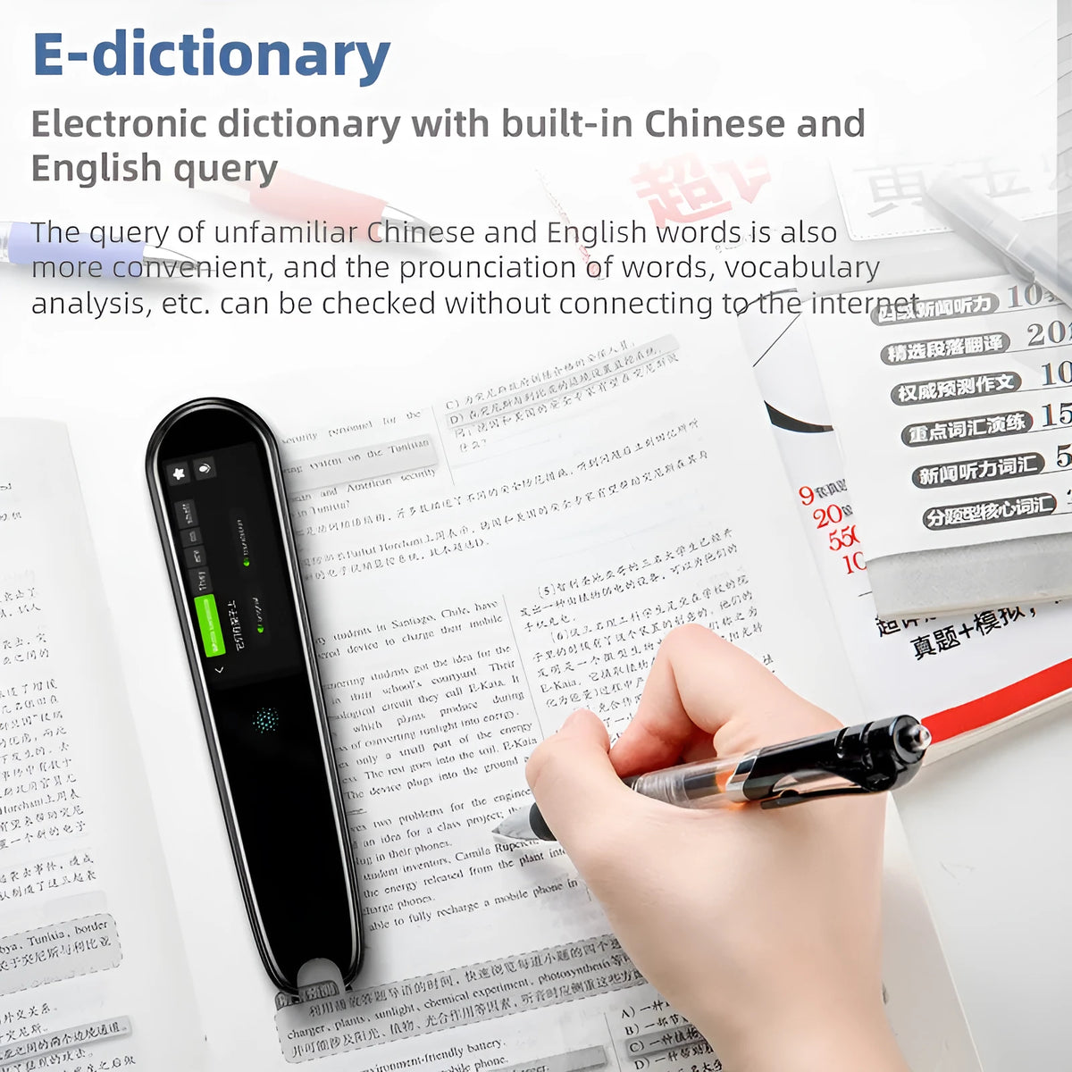 X2 black ABS offline talking pen, handheld, Bluetooth, 146x32x14mm, with data cable and manual
