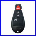White plastic key shell case for Dodge and Chrysler smart keys, showing front and back views.