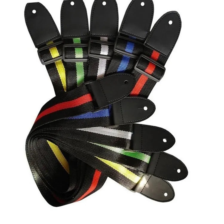 Universal woven musical instrument strap for guitar, bass, and ukulele in multiple colour options.