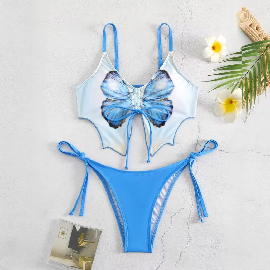 Women's two-piece bikini suit with sleeveless top and briefs in polyester fabric for fitness and swimming
