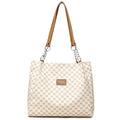 A brown retro-style women's PU leather handbag with a single strap and polyester lining.