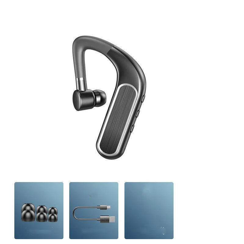 Neckband Bluetooth earphones with multiple ear tips in black, white and blue colours