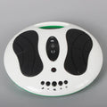 Electric foot massager in milky white with acupuncture point patches for upper sole stimulation