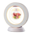 Magnetic suspension preserved fresh flower Bluetooth audio with warm light, round base, transparent PET ball, 12V 6W